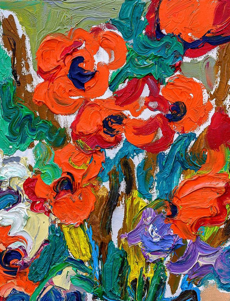 Original Abstract Floral Painting by Andrey Kovalenko