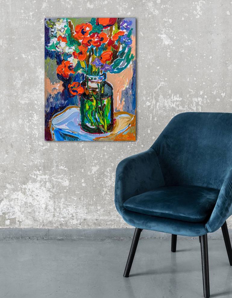 Original Abstract Floral Painting by Andrey Kovalenko