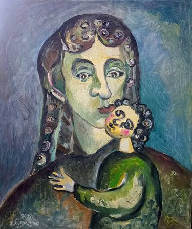 "Motherhood", Original Oil Painting Collectible Wall Art thumb