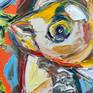 expressive oil canvas still life fish painting