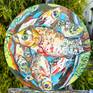 round circle still life colorful ocean painting
