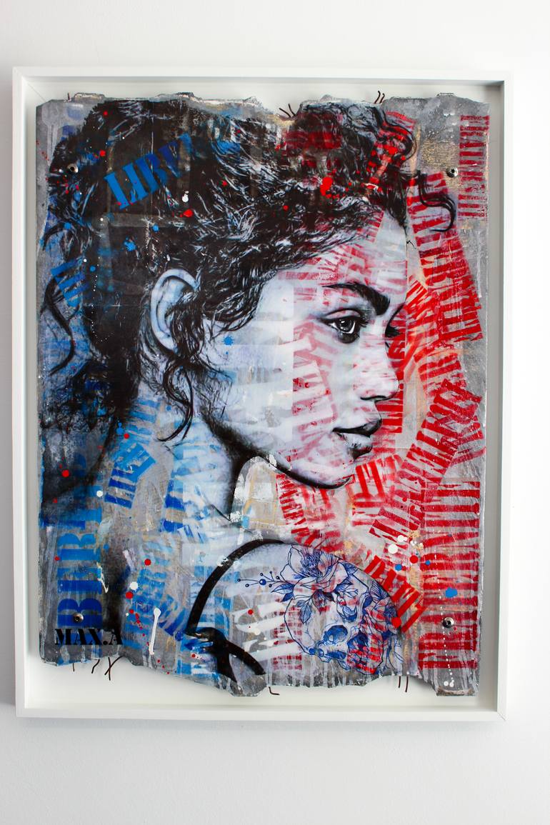 Original Street Art People Painting by Maxime Andriot