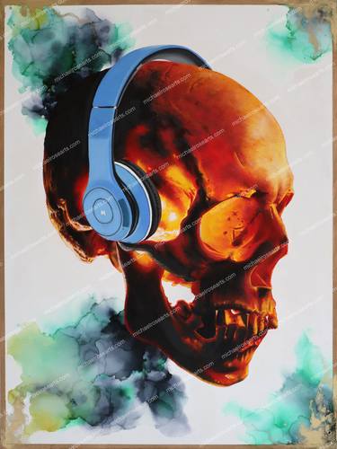 Skull with Headphones thumb