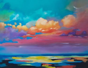 Original Expressionism Seascape Painting by Sandra Stojkovic