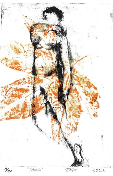 Original Abstract Body Printmaking by Dara Ilyayev