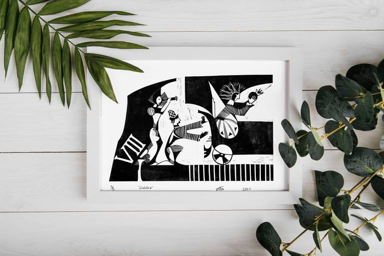 Original Abstract Music Printmaking by Dara Ilyayev