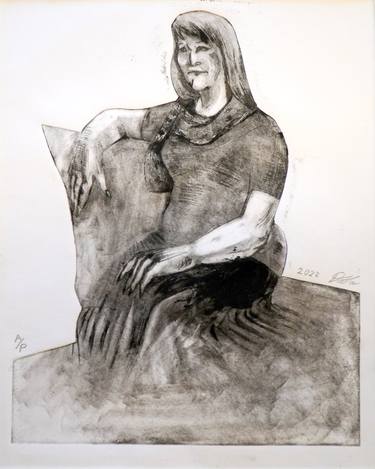 Original Realism Women Printmaking by Dara Ilyayev