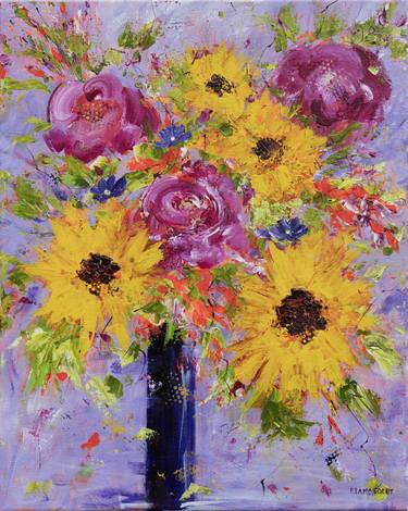 Print of Impressionism Floral Paintings by Francoise Lama-Solet