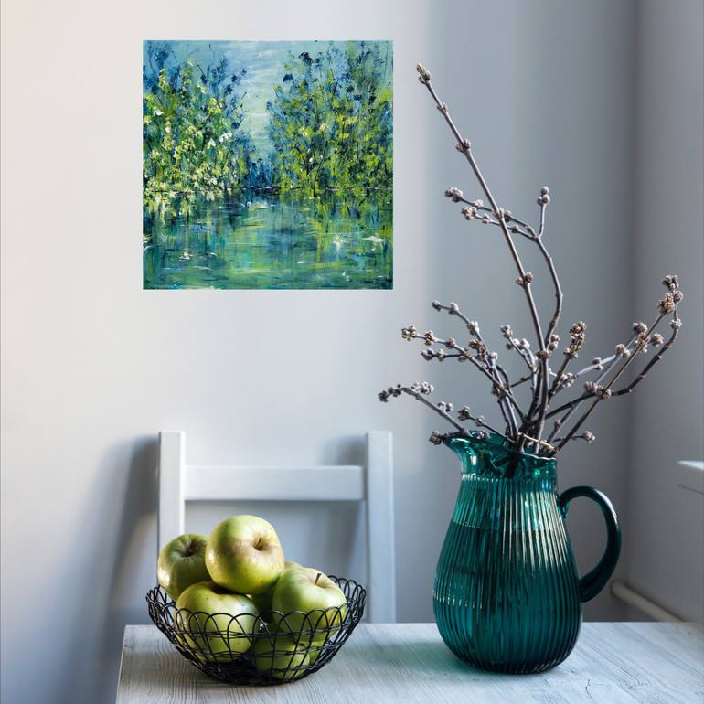 Original Abstract Landscape Painting by Francoise Lama-Solet