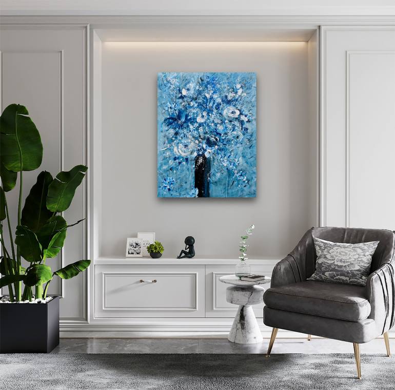 Original Floral Painting by Francoise Lama-Solet