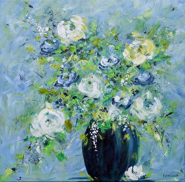 Original Floral Painting by Francoise Lama-Solet