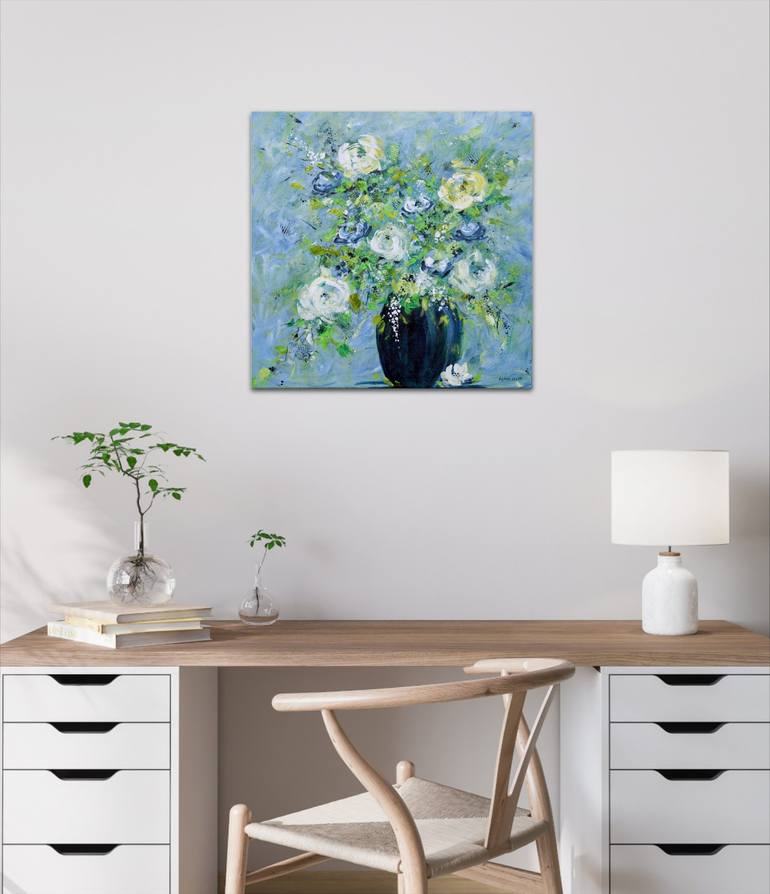 Original Contemporary Floral Painting by Francoise Lama-Solet