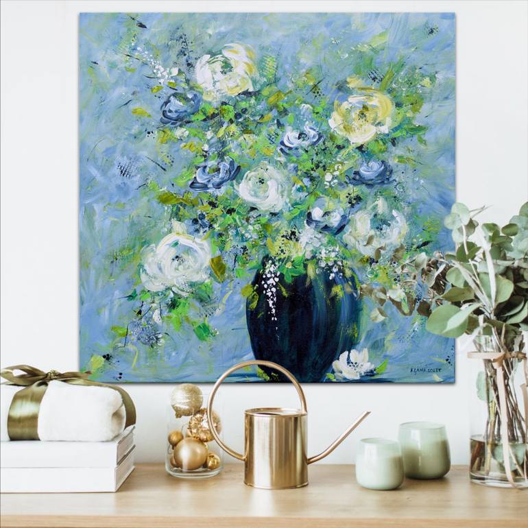 Original Contemporary Floral Painting by Francoise Lama-Solet