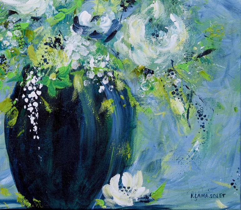 Original Contemporary Floral Painting by Francoise Lama-Solet