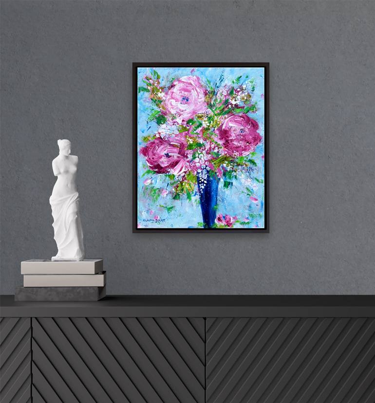 Original Impressionism Floral Painting by Francoise Lama-Solet