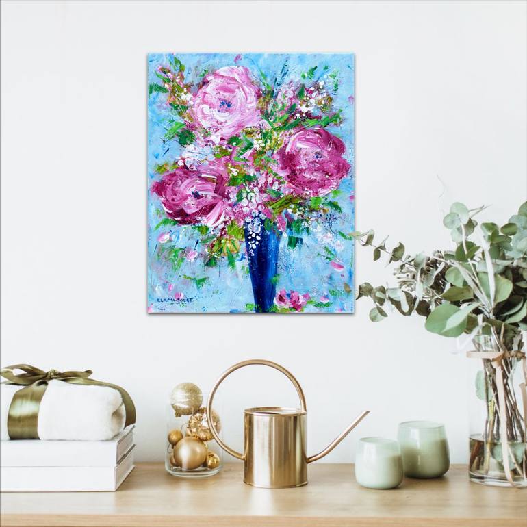 Original Impressionism Floral Painting by Francoise Lama-Solet