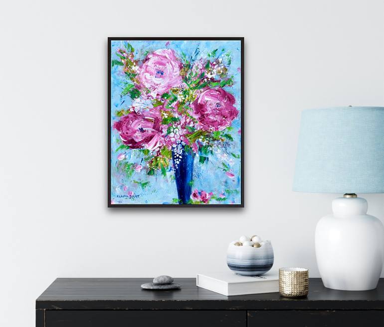 Original Impressionism Floral Painting by Francoise Lama-Solet