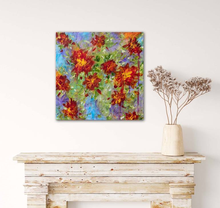 Original Contemporary Floral Painting by Francoise Lama-Solet