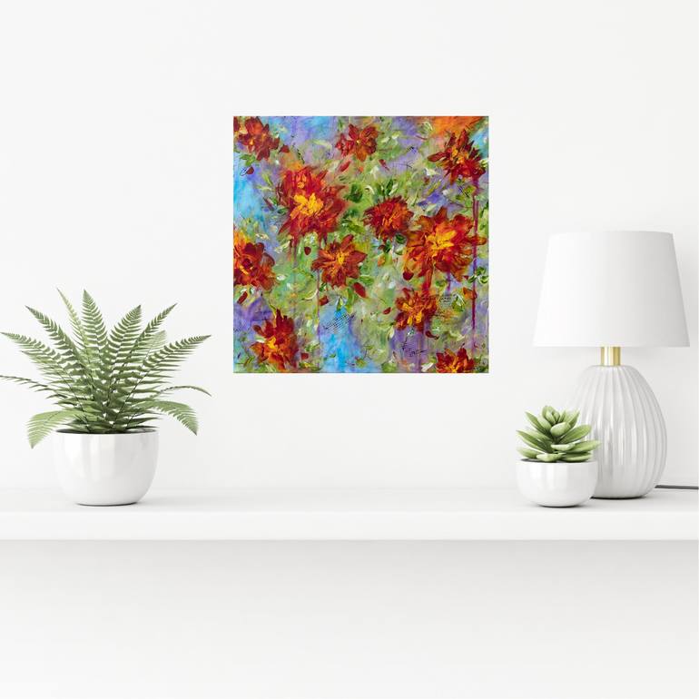 Original Contemporary Floral Painting by Francoise Lama-Solet