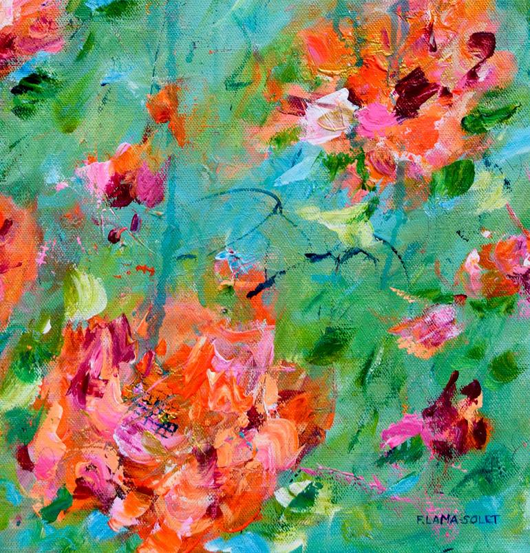 Original Contemporary Floral Painting by Francoise Lama-Solet