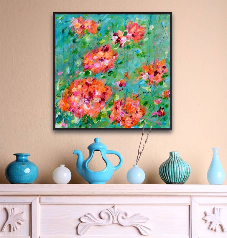 Original Contemporary Floral Painting by Francoise Lama-Solet