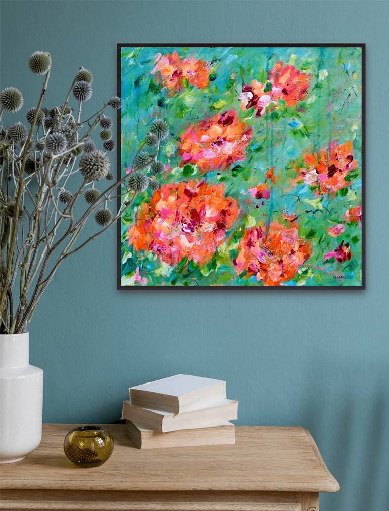 Original Contemporary Floral Painting by Francoise Lama-Solet