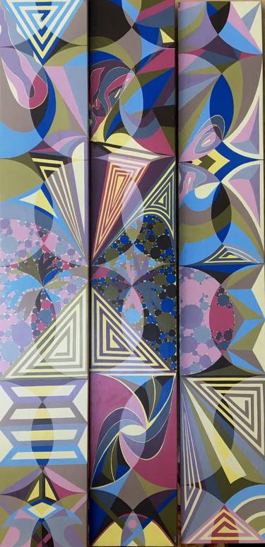 Original Art Deco Abstract Painting by Peter Carr