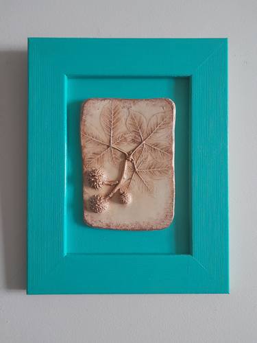 Horse Chestnut Tree Branch Botanical Bas-relief thumb