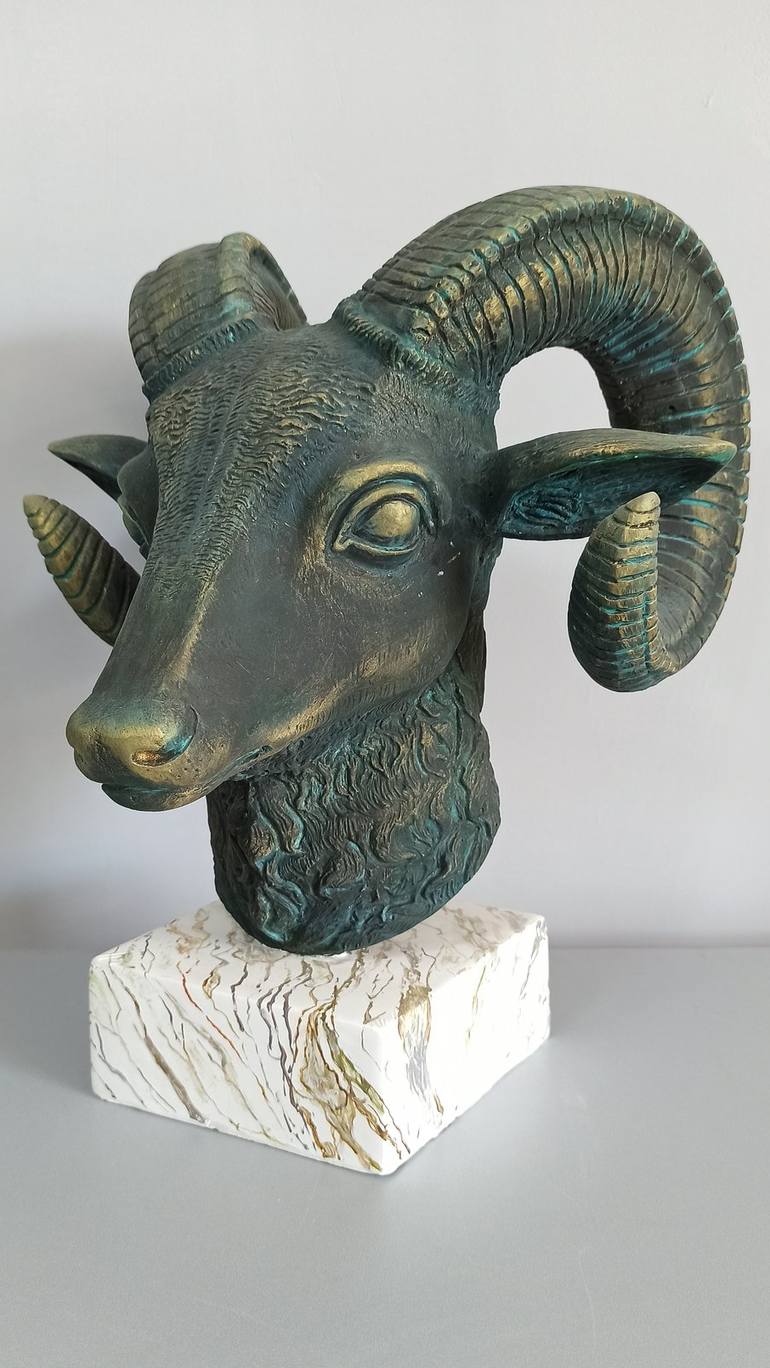 “Ram head” “Sculpture of a ram” - Print