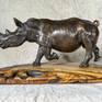 White rhino: bronze, wild olive base. Mike Exelby