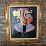 Queen Nefertari framed in an ornate gold leaf frame with a linen matte.