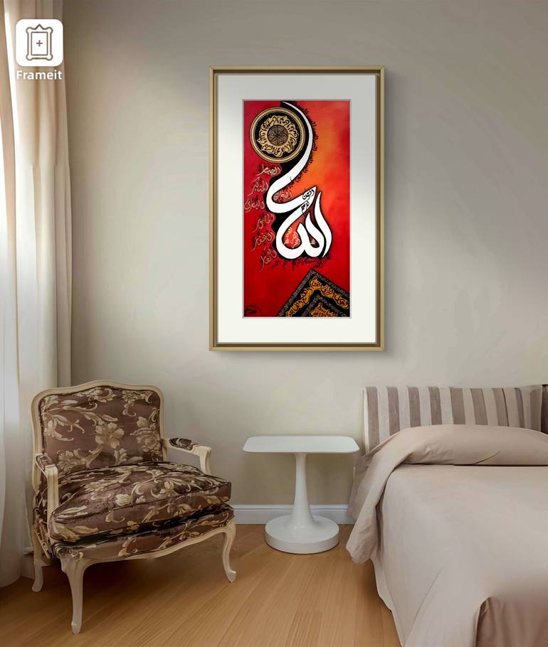 Original Abstract Expressionism Calligraphy Painting by Nafisa Shahzadi