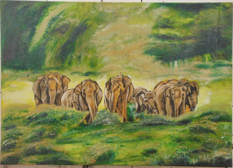 Original Expressionism Animal Painting by Tharuka Peiris