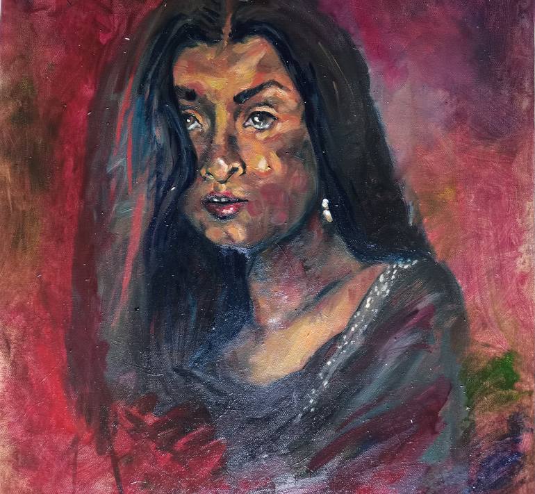 Original Modern Portrait Painting by Tharuka Peiris