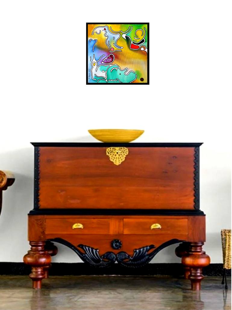 Original Painterly Abstraction Love Painting by Jean Philippe Janvrin