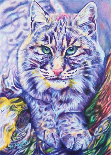 Original Art Deco Animal Drawing by Holly Heath