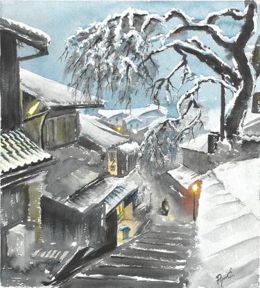 A snow covered Japanese lane thumb