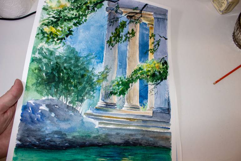Original Impressionism Architecture Painting by Eugene Popov