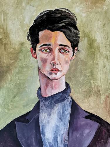 Original Portrait Painting by Agne Mikalauskiene