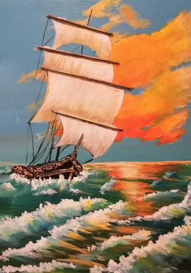 Original Realism Sailboat Paintings by Gergana Georgieva
