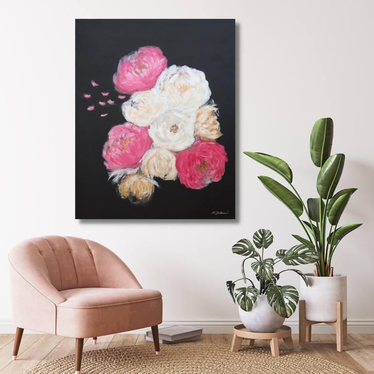 Original Floral Painting by Marta Jabcoń