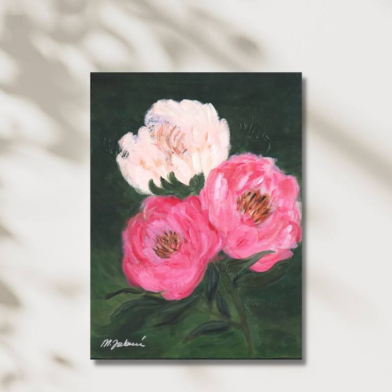 Original Floral Painting by Marta Jabcoń