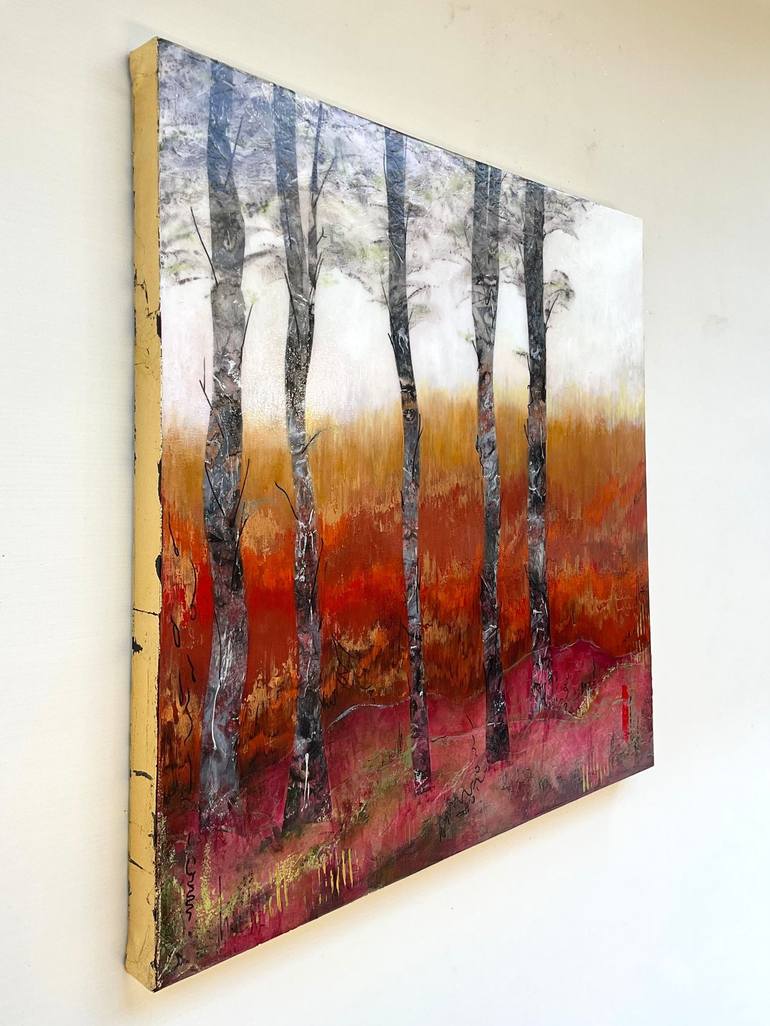 Original Abstract Landscape Mixed Media by Helen Pittick