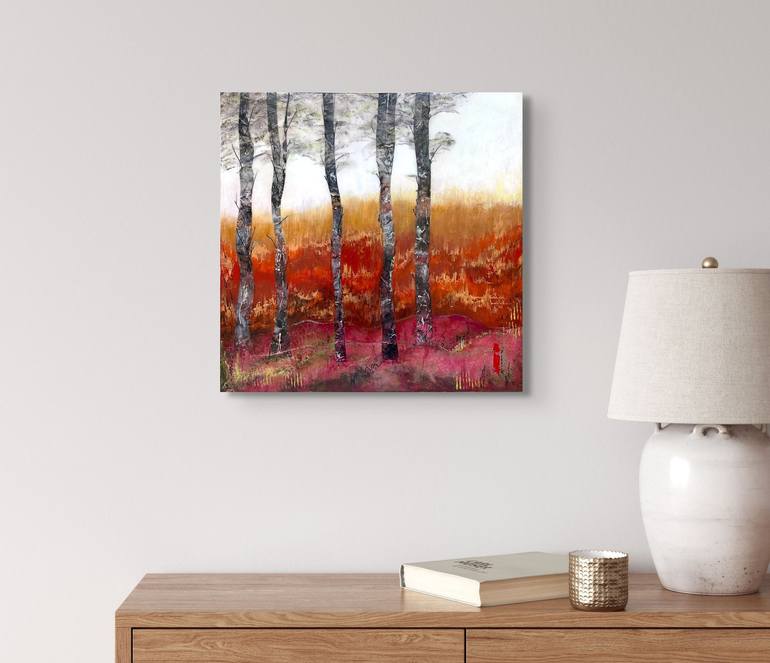 Original Abstract Landscape Mixed Media by Helen Pittick