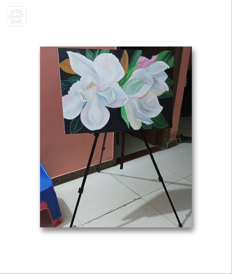 Original Abstract Floral Painting by Durre Shahwar