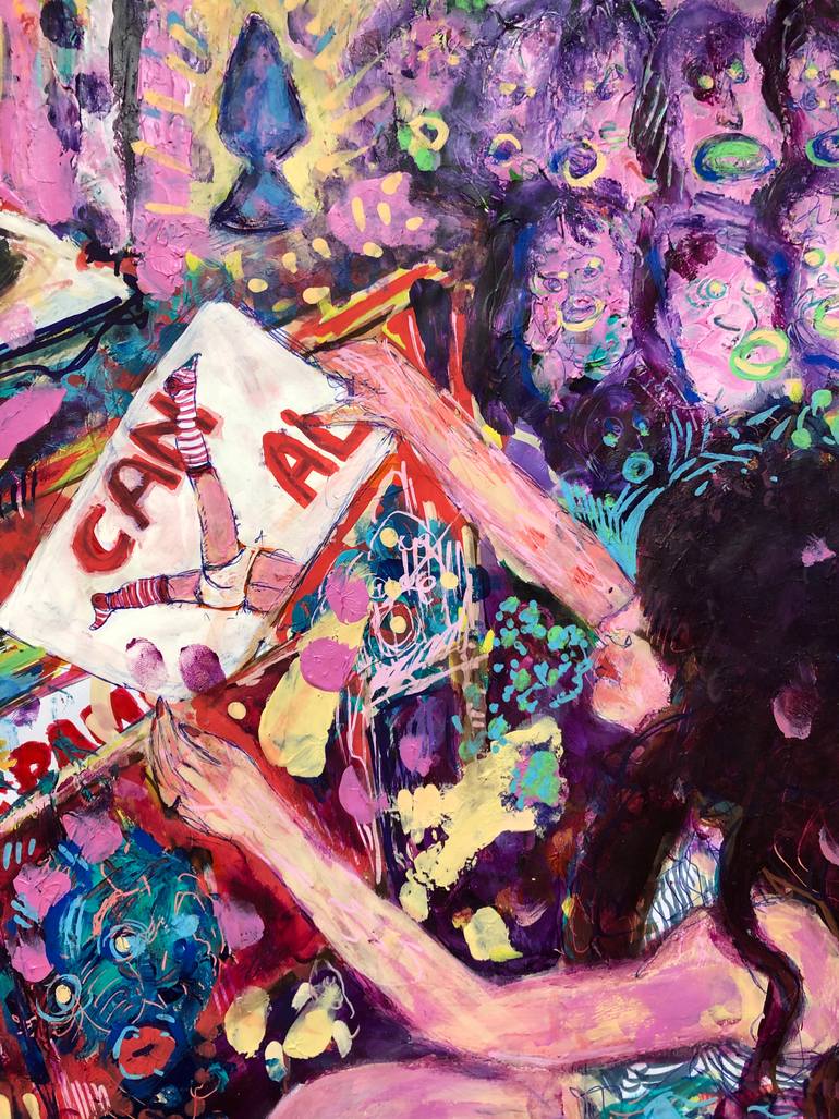 Original Expressionism Women Painting by Romano Valsky