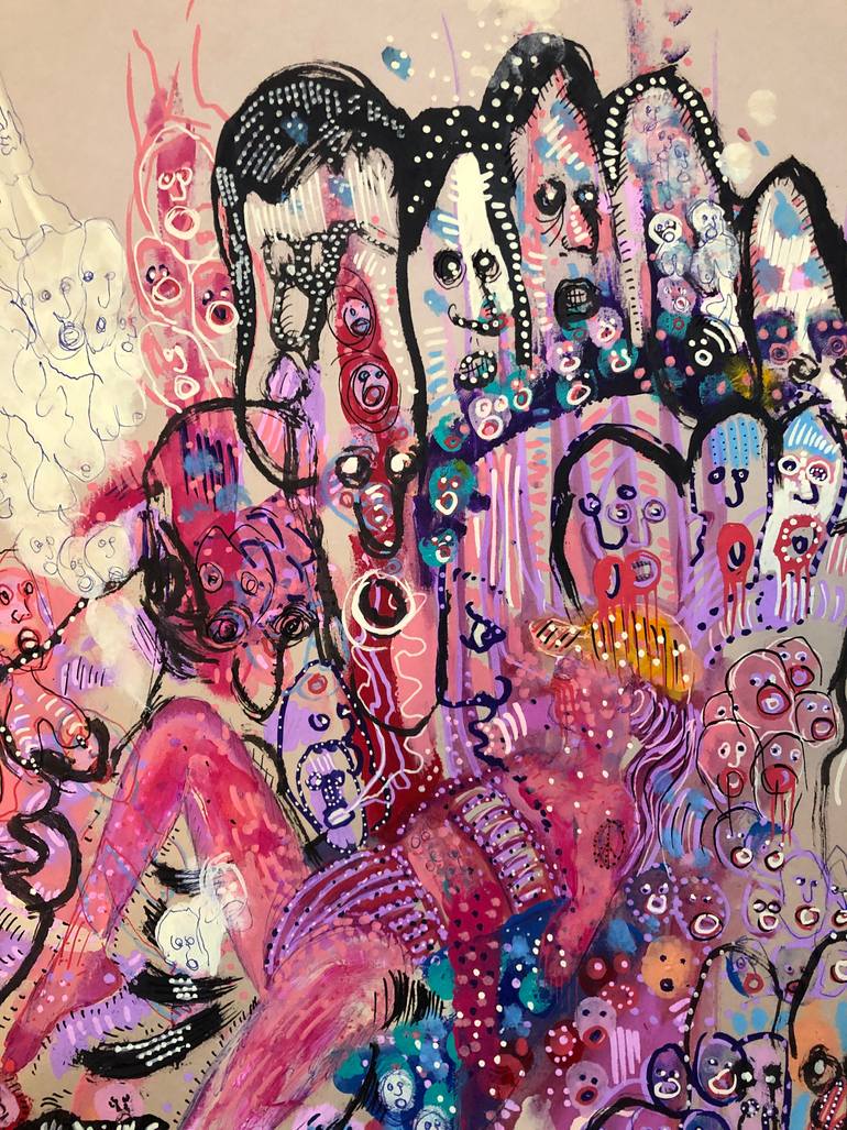 Original Expressionism Women Painting by Romano Valsky