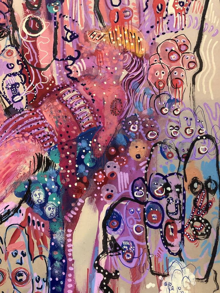 Original Expressionism Women Painting by Romano Valsky