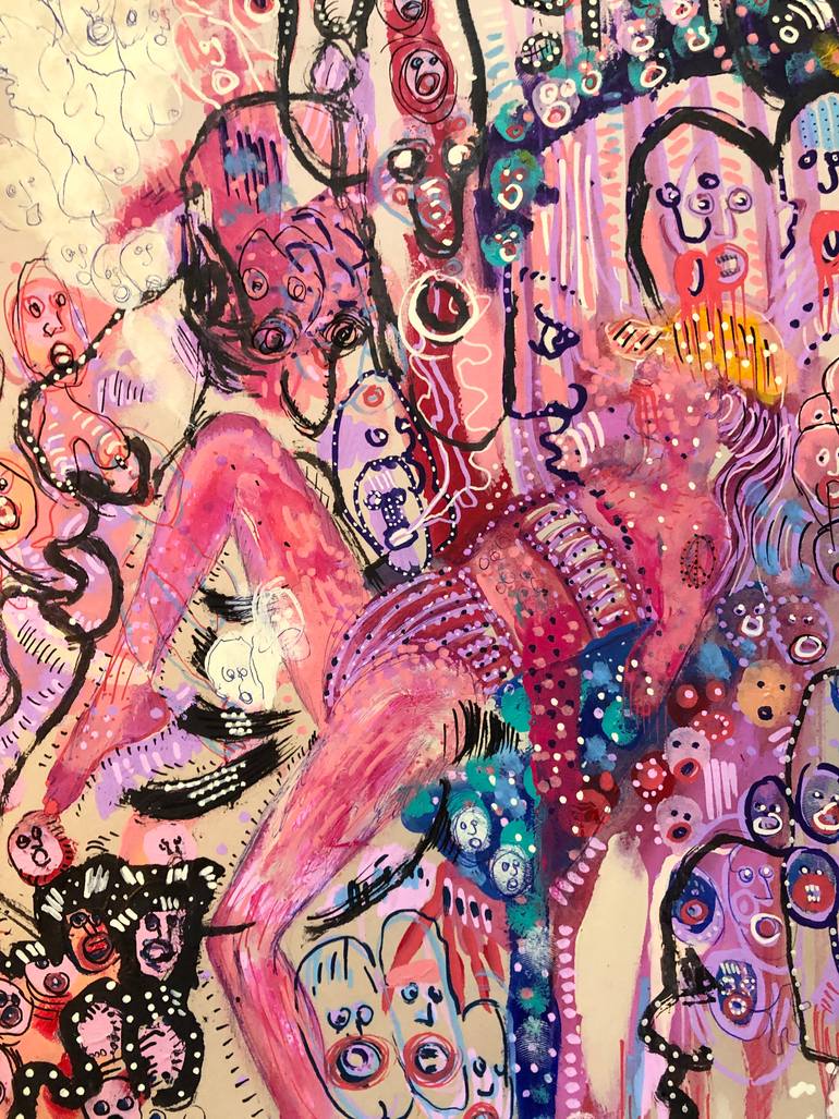 Original Expressionism Women Painting by Romano Valsky