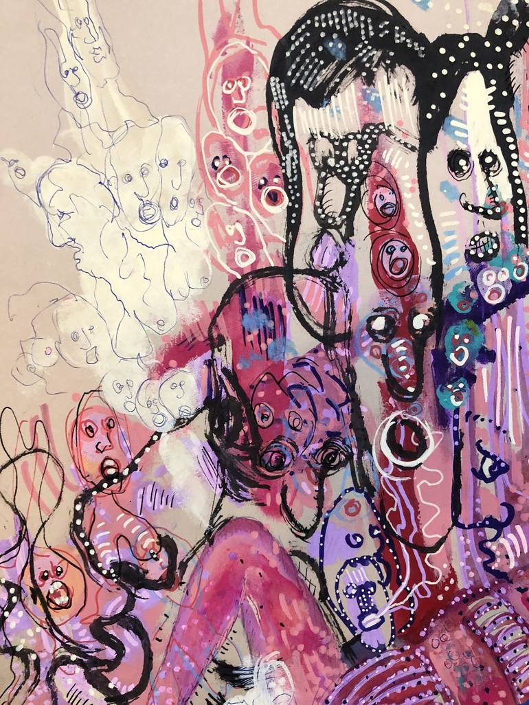Original Expressionism Women Painting by Romano Valsky